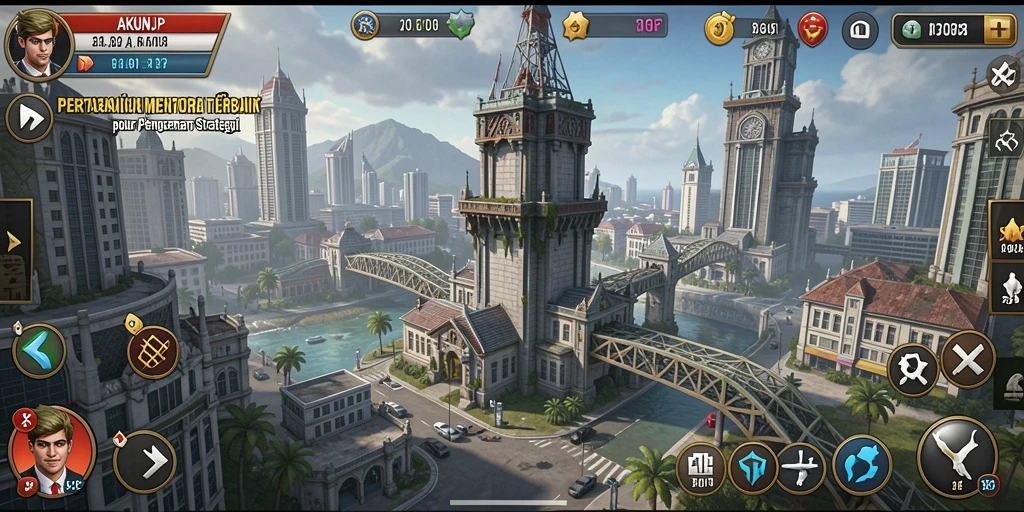 Screenshot gameplay AKUNJP menampilkan menara dan strategi Tower Defense yang mendebarkan.