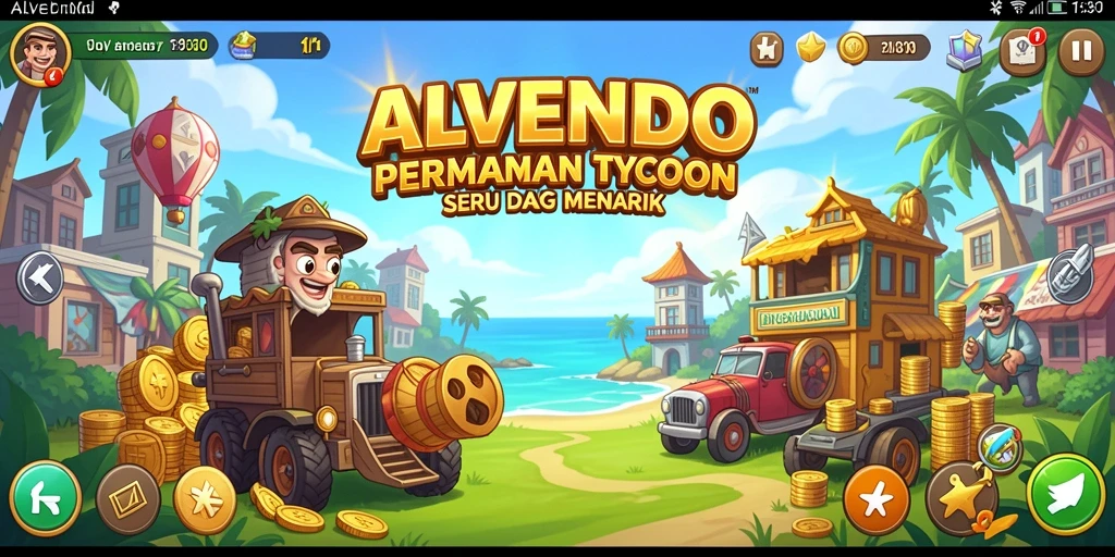 Screenshot gameplay ALVENDO menampilkan manajemen bisnis yang seru.
