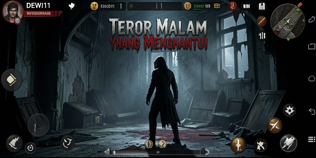Tangkapan layar DEWI11 menampilkan suasana mencekam dan gameplay yang intens.