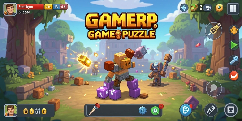 Tampilan gameplay GAMERP yang menarik dan menantang teka-teki.