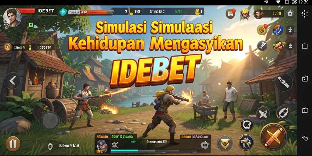 Screenshot utama IDEBET menampilkan gameplay simulasi yang menarik.