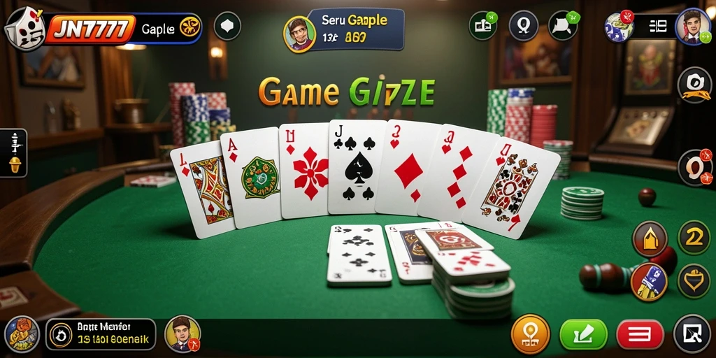 Tangkapan layar menunjukkan gameplay seru Gaple di JNT777.