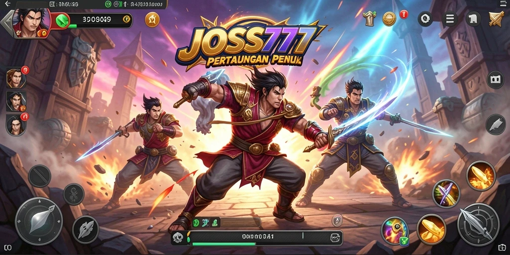 Tangkapan layar gameplay JOSS777 menampilkan aksi seru dan karakter yang dinamis.