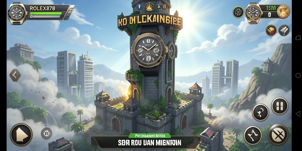 Tampilan gameplay menara pada ROLEX878 yang seru dan strategis.