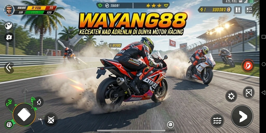 Tampilan gameplay seru dengan balapan motor yang mendebarkan.